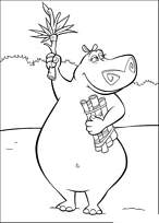 coloriage madagascar gloria et ses bambous